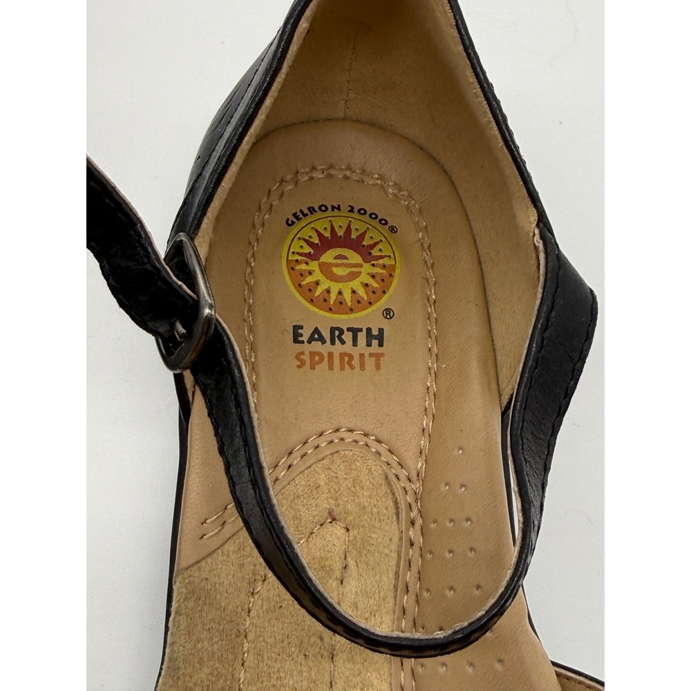Earth Spirit Sandals Women 7 Black Leather Fisherman Mary Jane Comfort Casual - Picture 10 of 10